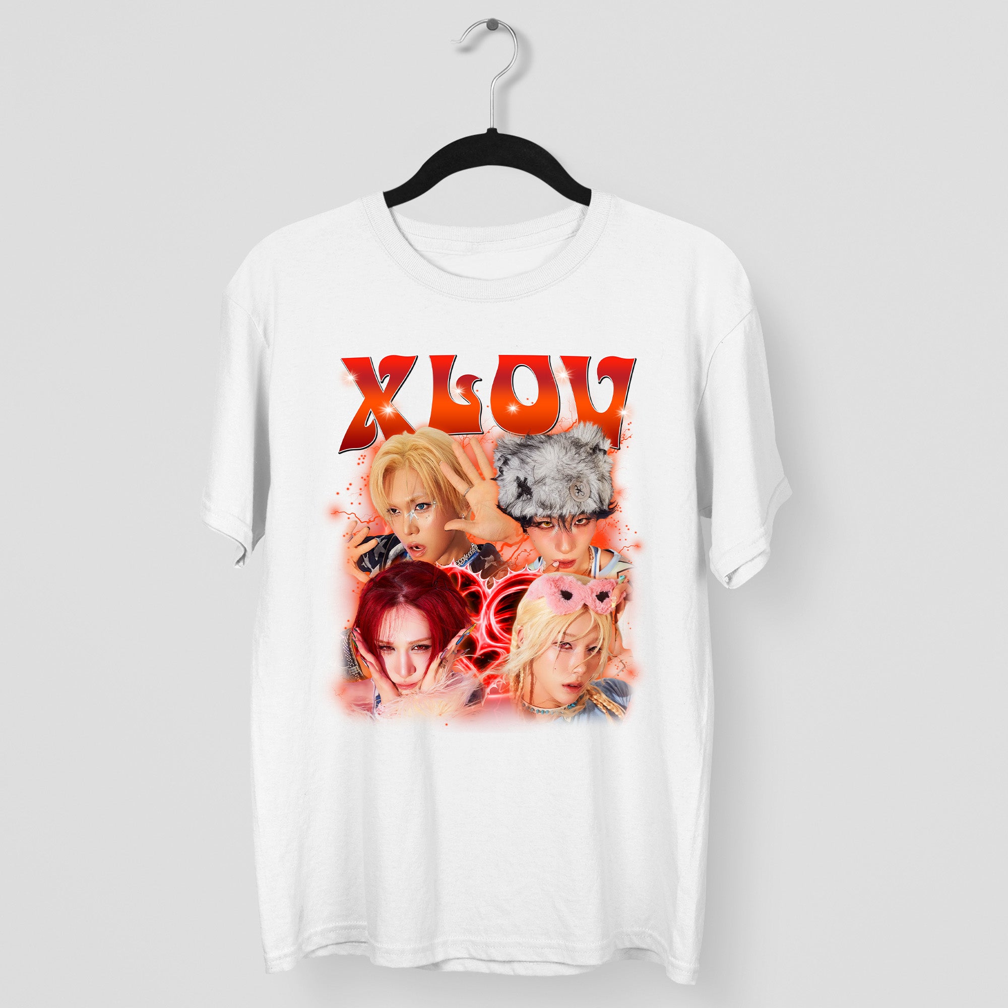 XLOV Graphic T-Shirt - Main view, Y2K kpop concert tee