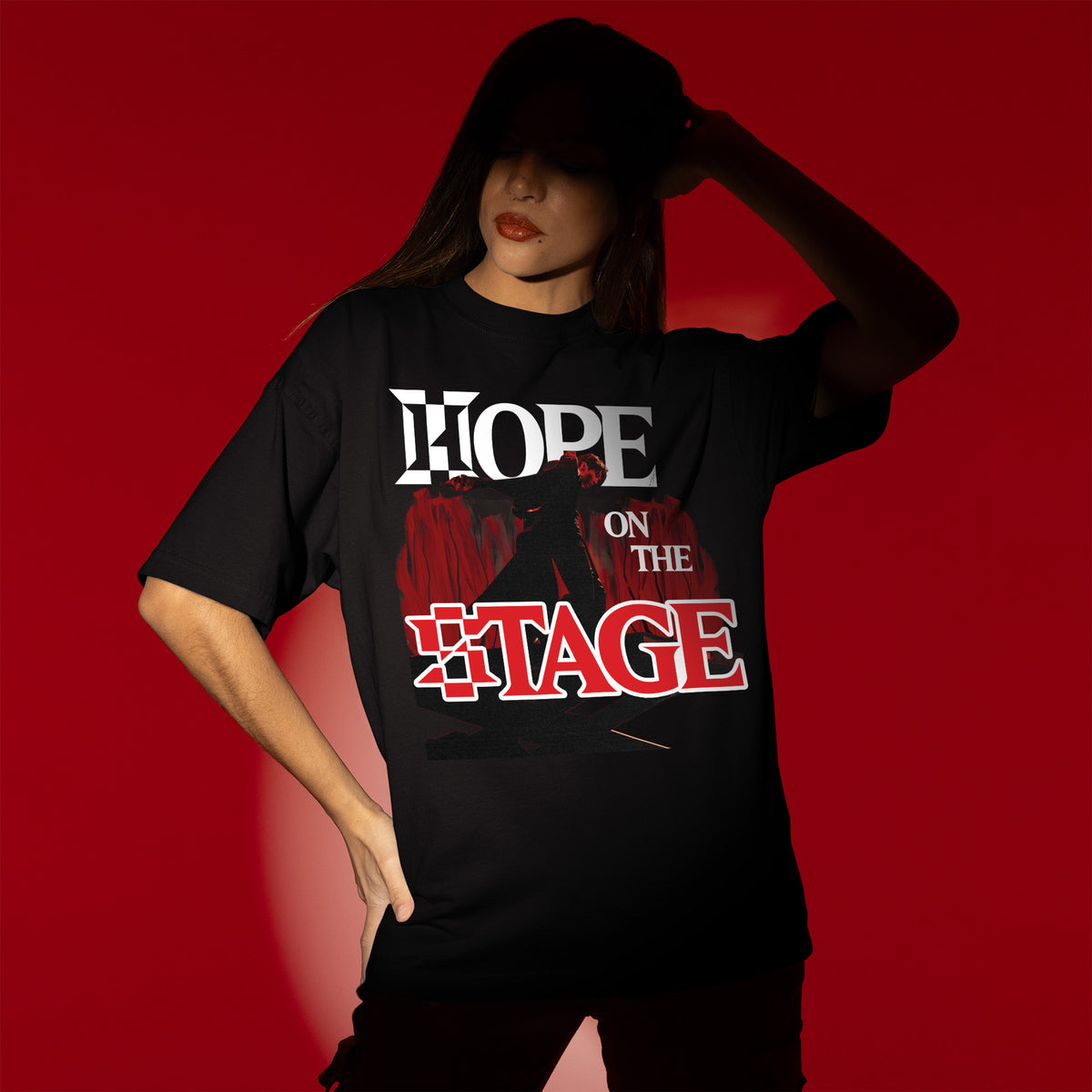 BTS J-Hope Hope On The Stage Fan Made T-Shirt - Women view, Y2K kpop concert tee