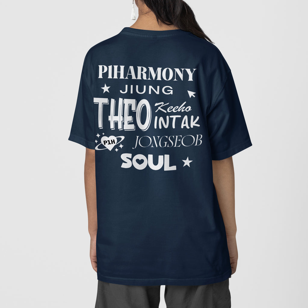 P1Harmony I Love T-Shirt - Back view, Y2K kpop concert tee