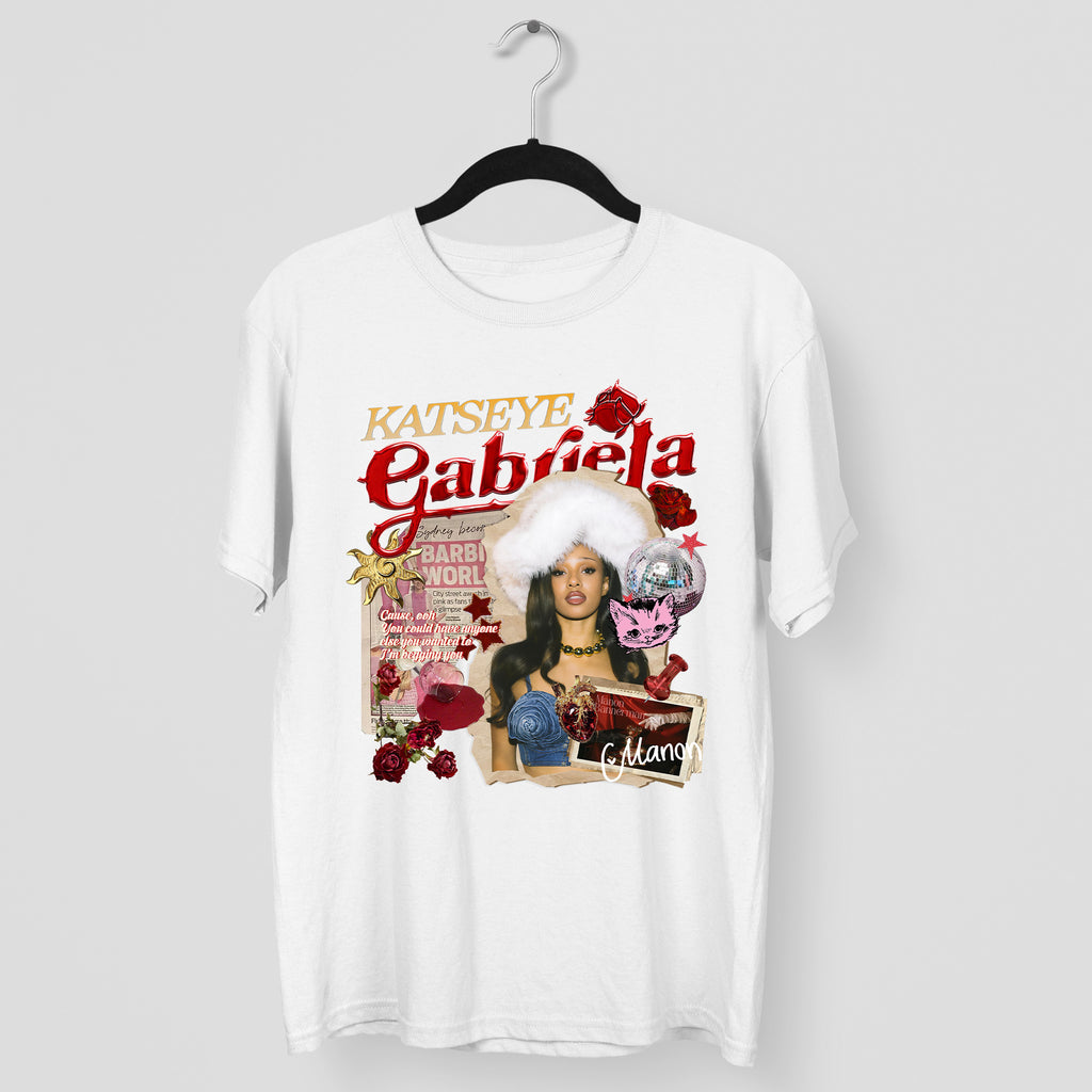 KATSEYE Gabriela Manon T-Shirt - Main view, Y2K kpop concert tee