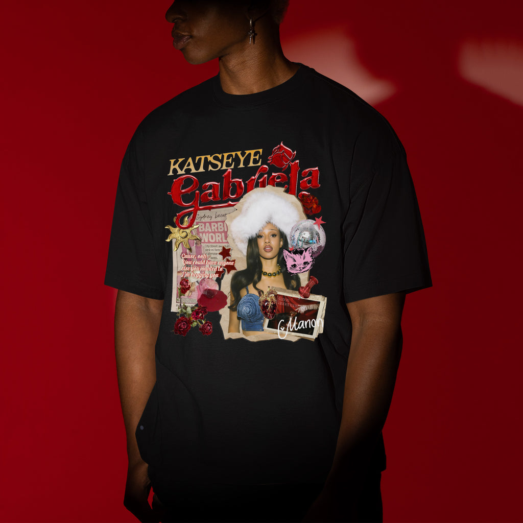 KATSEYE Gabriela Manon T-Shirt - Men view, Y2K kpop concert tee