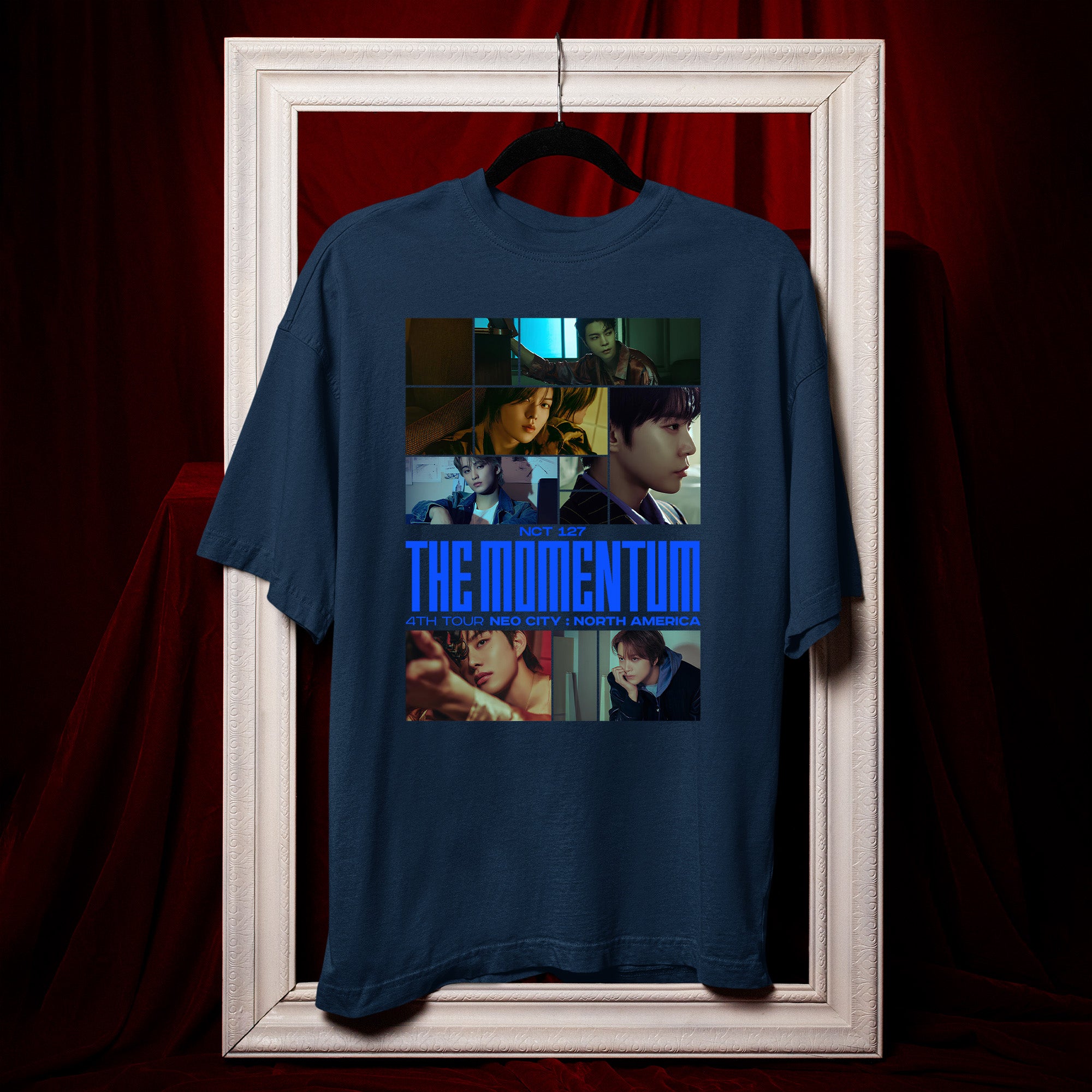 NCT 127 Momentum Fanmade T-Shirt - Hang view, Y2K kpop concert tee