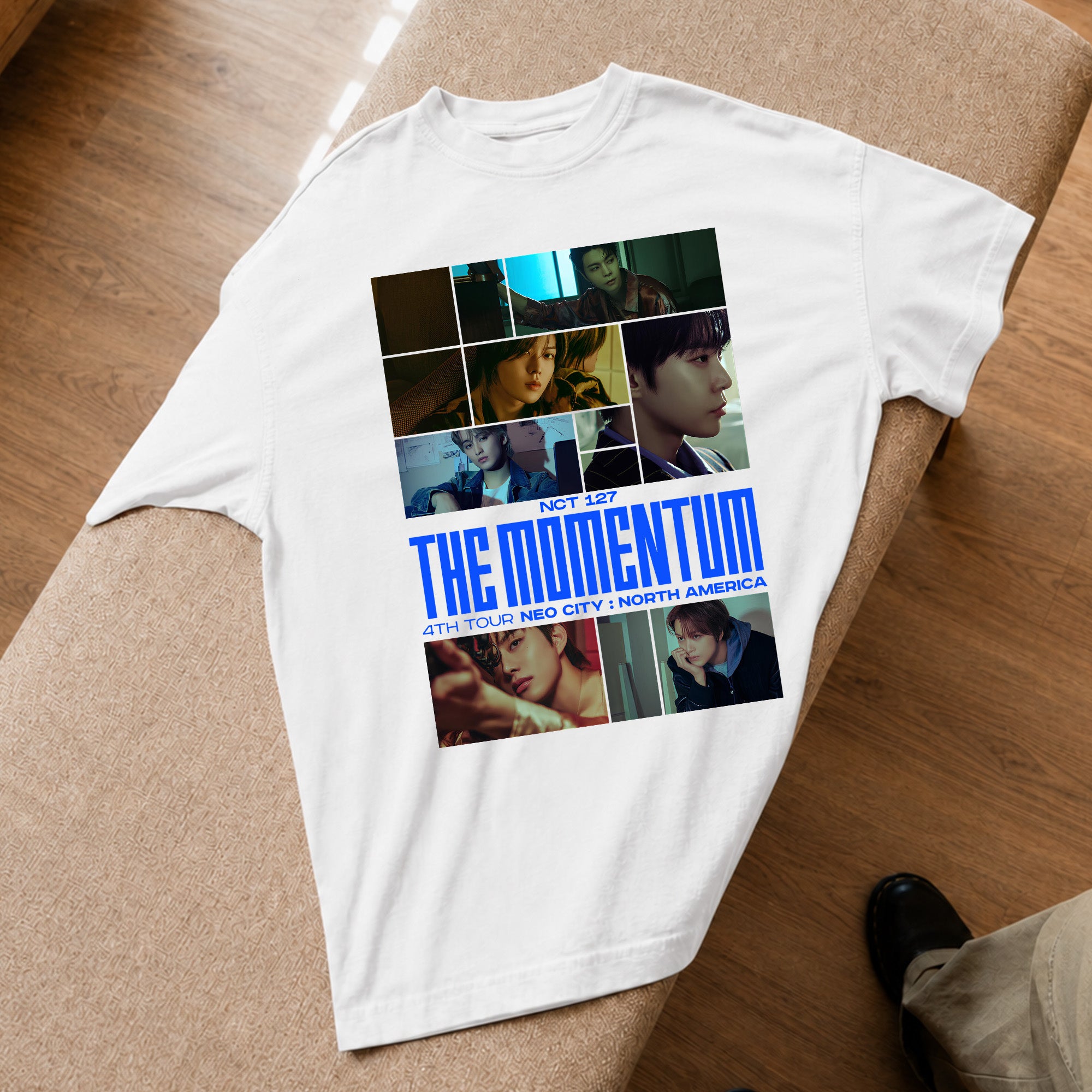 NCT 127 Momentum Fanmade T-Shirt - Spread view, Y2K kpop concert tee