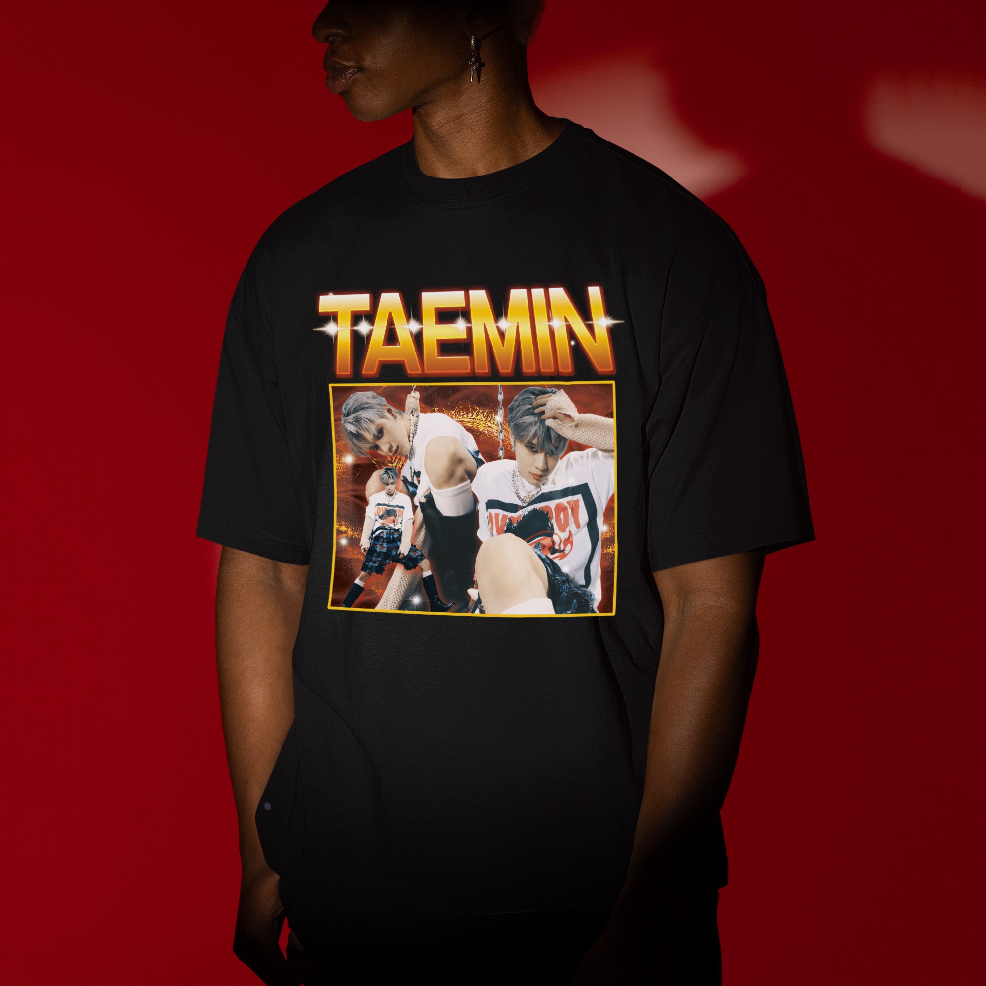 Taemin Idol Kpop Music T-Shirt - Men view, Y2K kpop concert tee