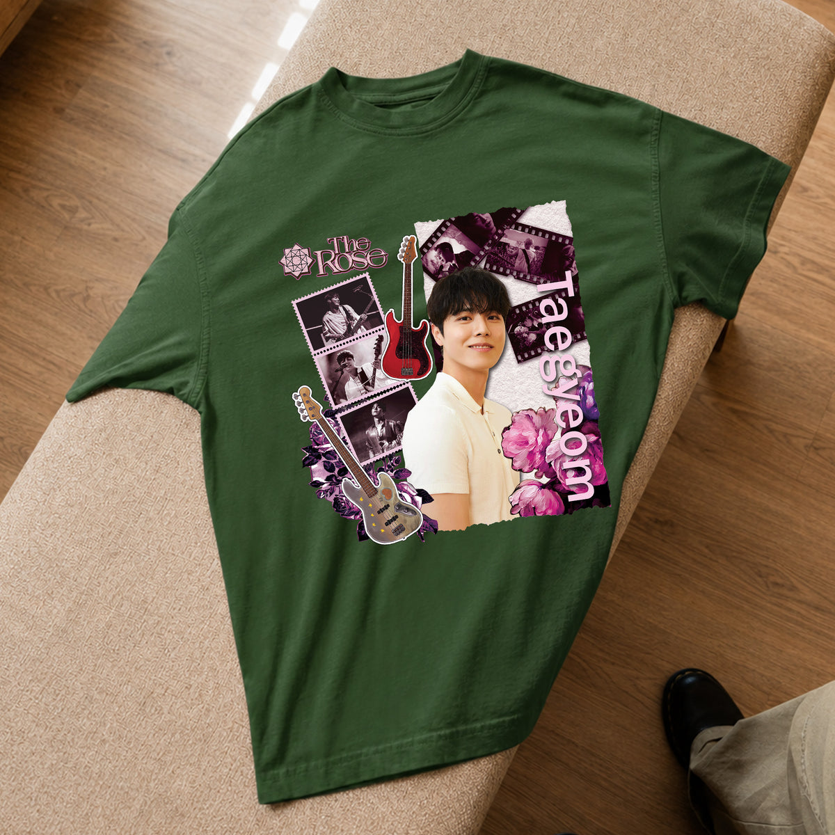 The Rose Taegyeom T-Shirt - Spread view, Y2K kpop concert tee