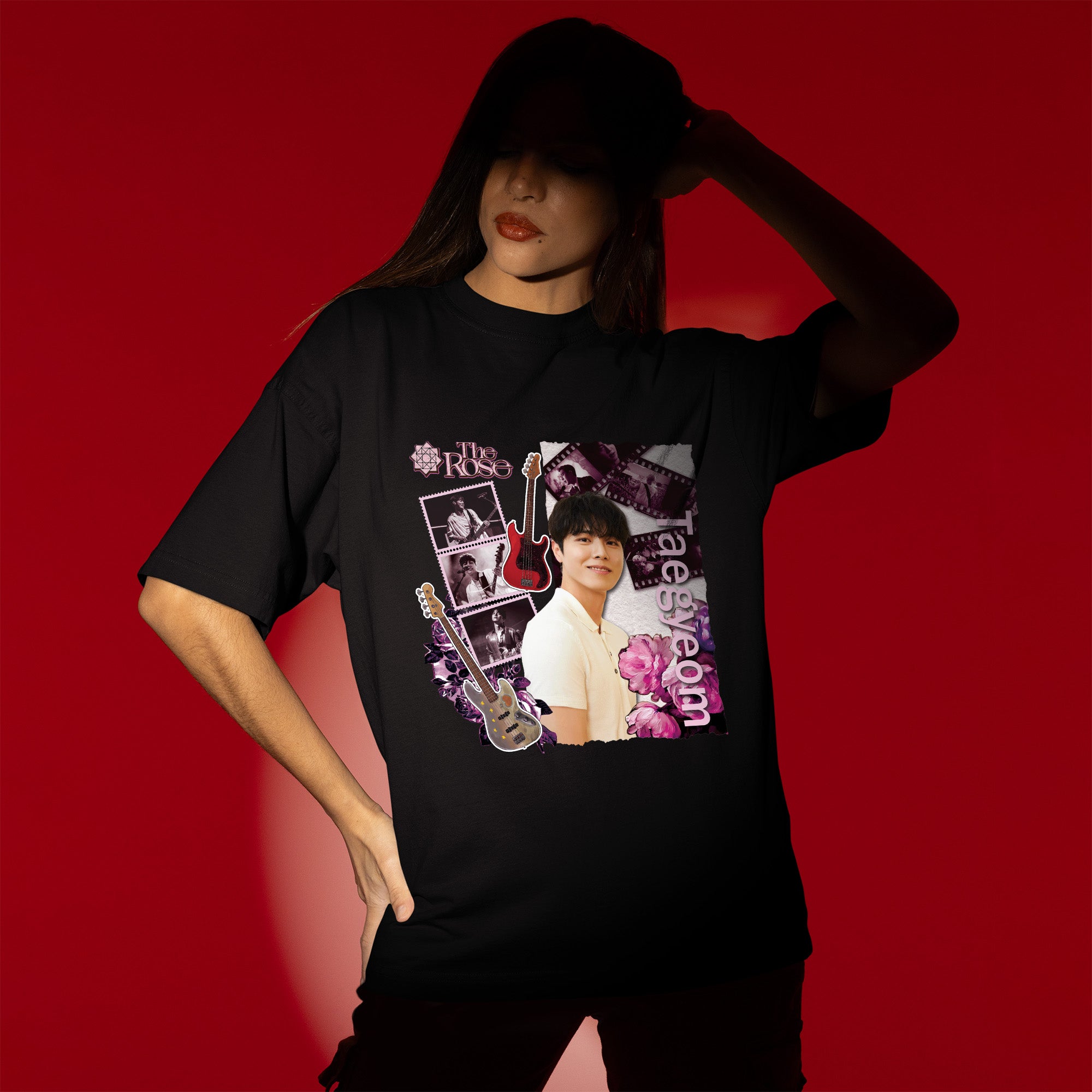 The Rose Taegyeom T-Shirt - Women view, Y2K kpop concert tee