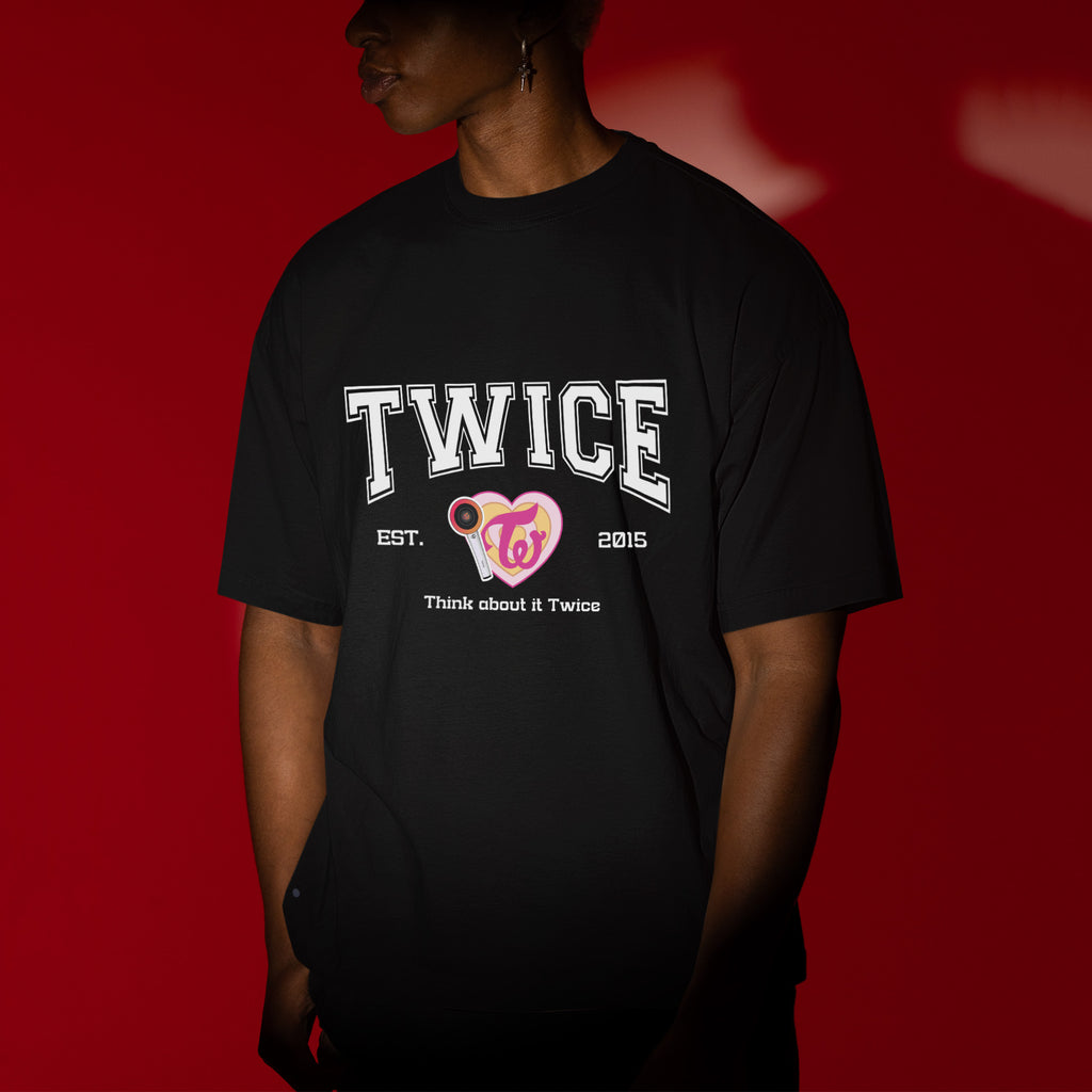 TWICE Think about it Est 2015 T-Shirt - Men view, Y2K kpop concert tee