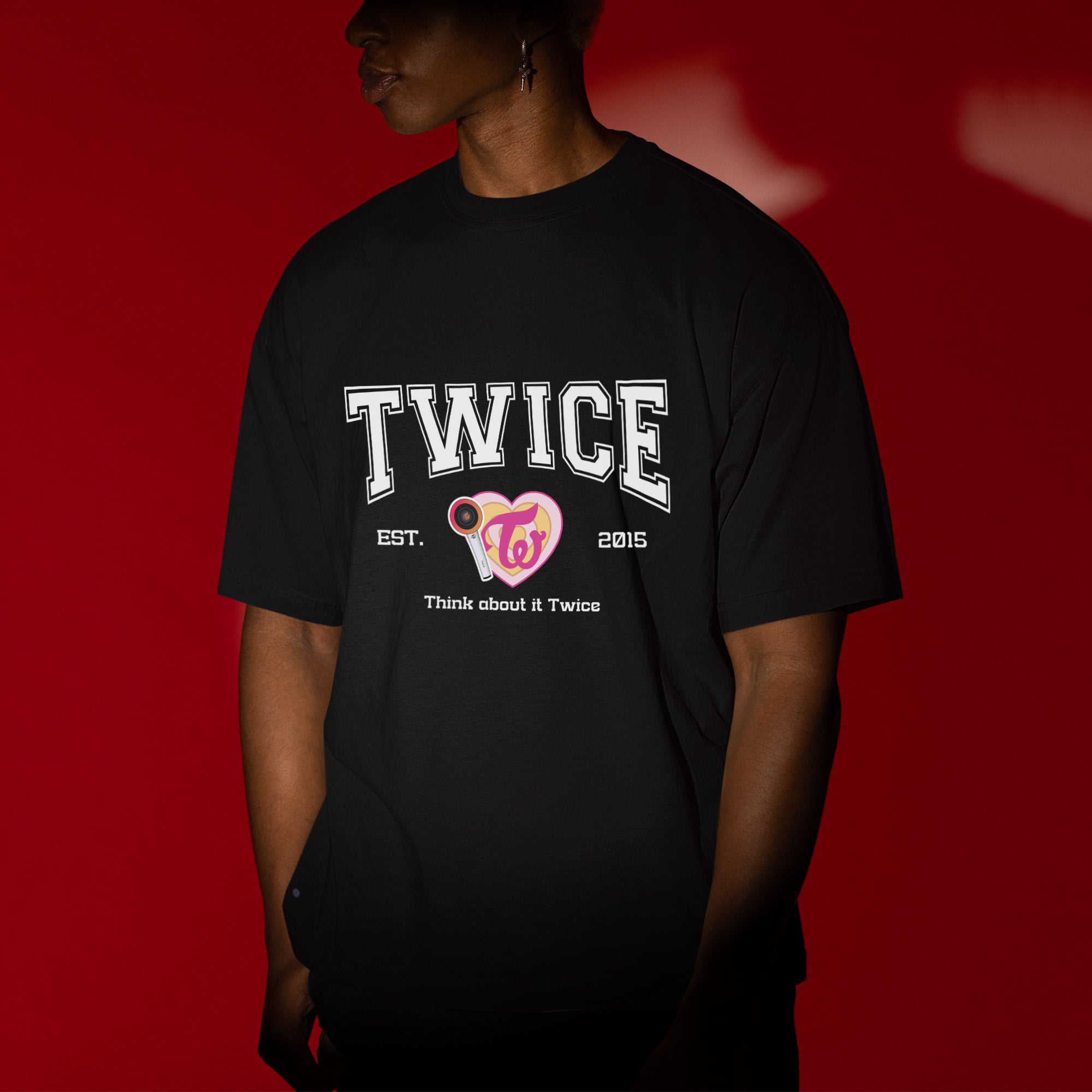 TWICE Think about it Est 2015 T-Shirt - Men view, Y2K kpop concert tee