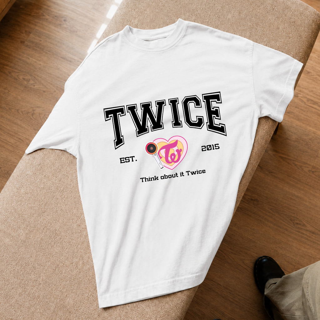 TWICE Think about it Est 2015 T-Shirt - Spread view, Y2K kpop concert tee