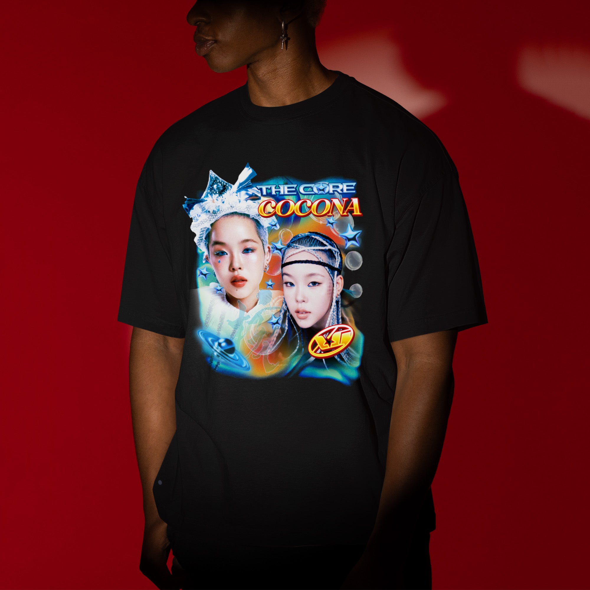 XG The Core Cocona T-Shirt - Men view, Y2K kpop concert tee