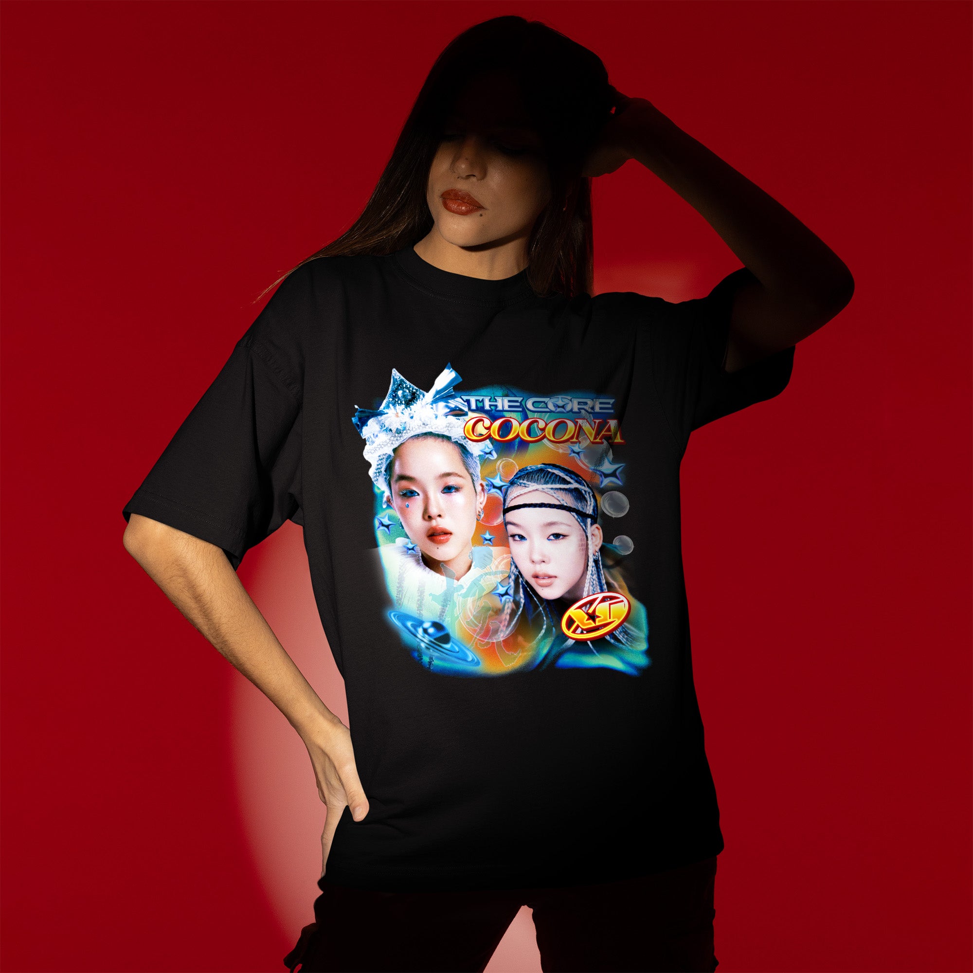 XG The Core Cocona T-Shirt - Women view, Y2K kpop concert tee