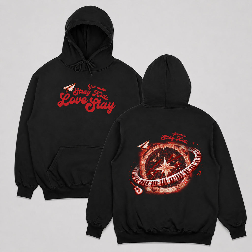 Stray Kids You Make Stay 8th Anniversary Hoodie - Main view, Y2K kpop concert hoodie