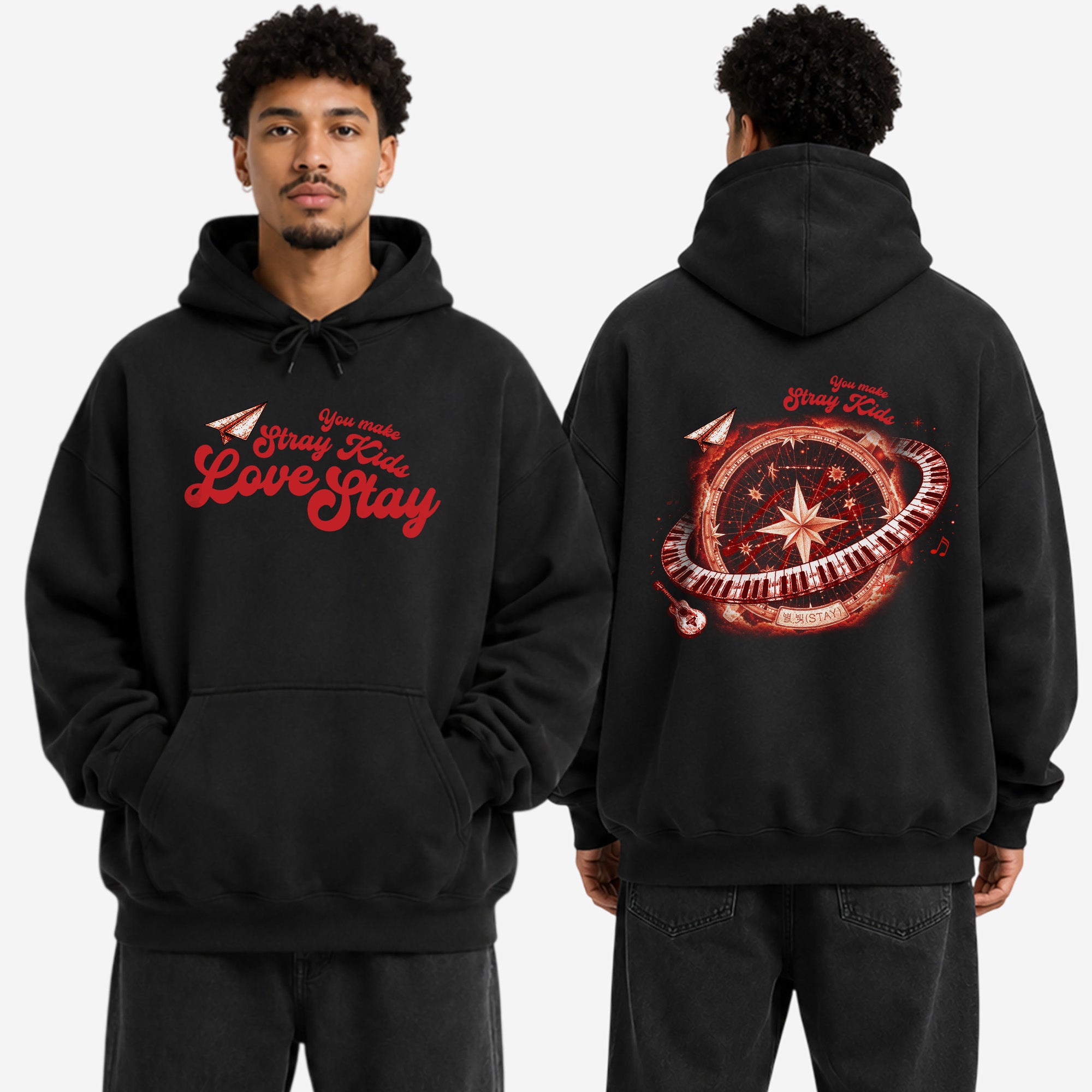 Stray Kids You Make Stay 8th Anniversary Hoodie - Men view, Y2K kpop concert hoodie