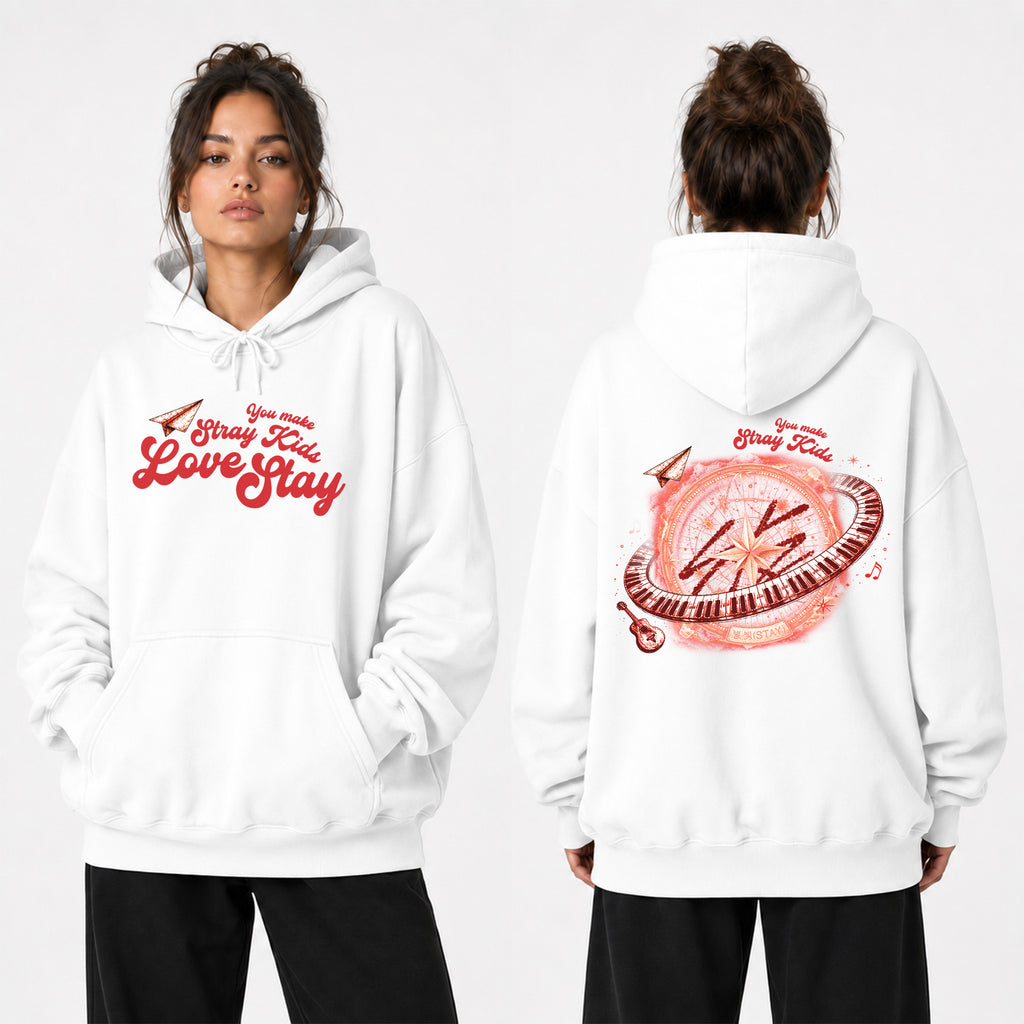 Stray Kids You Make Stay 8th Anniversary Hoodie - Women view, Y2K kpop concert hoodie