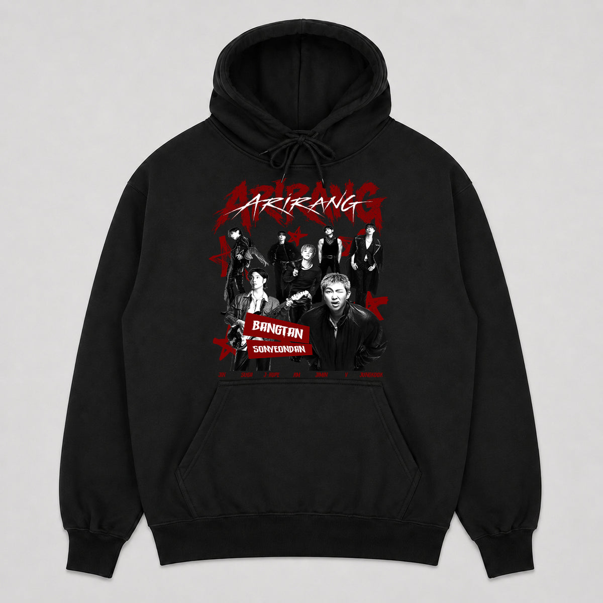 BTS Retro Arirang Bangtan Sonyeondan Hoodie - Main view, Y2K kpop concert pullover